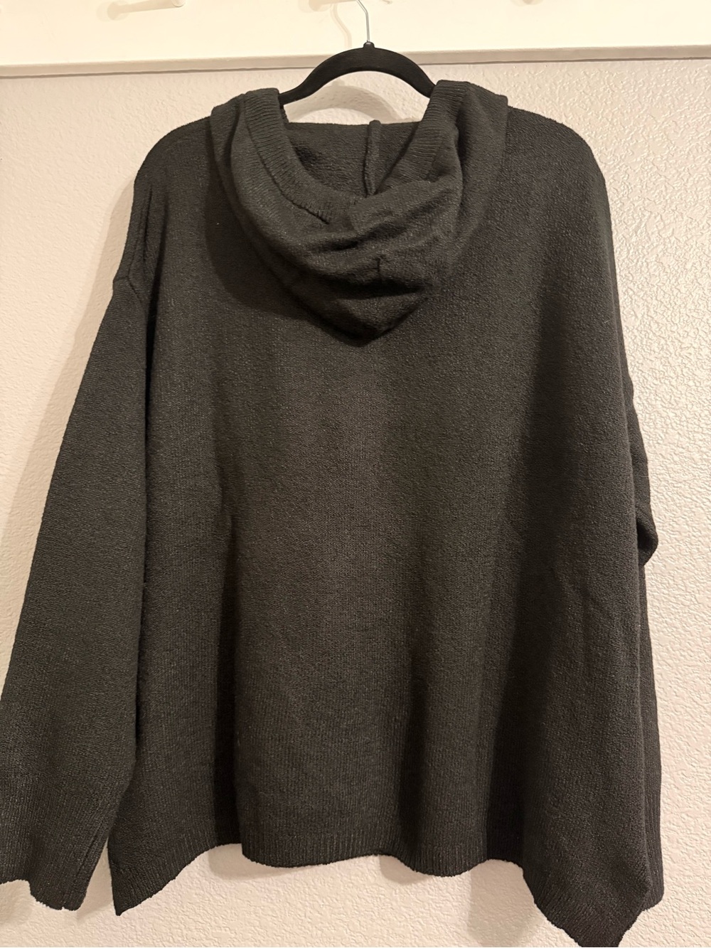 Time and Tru Cozy Knit Hoodie and Wide Leg Lounge Set- Black - Picture 4 of 14